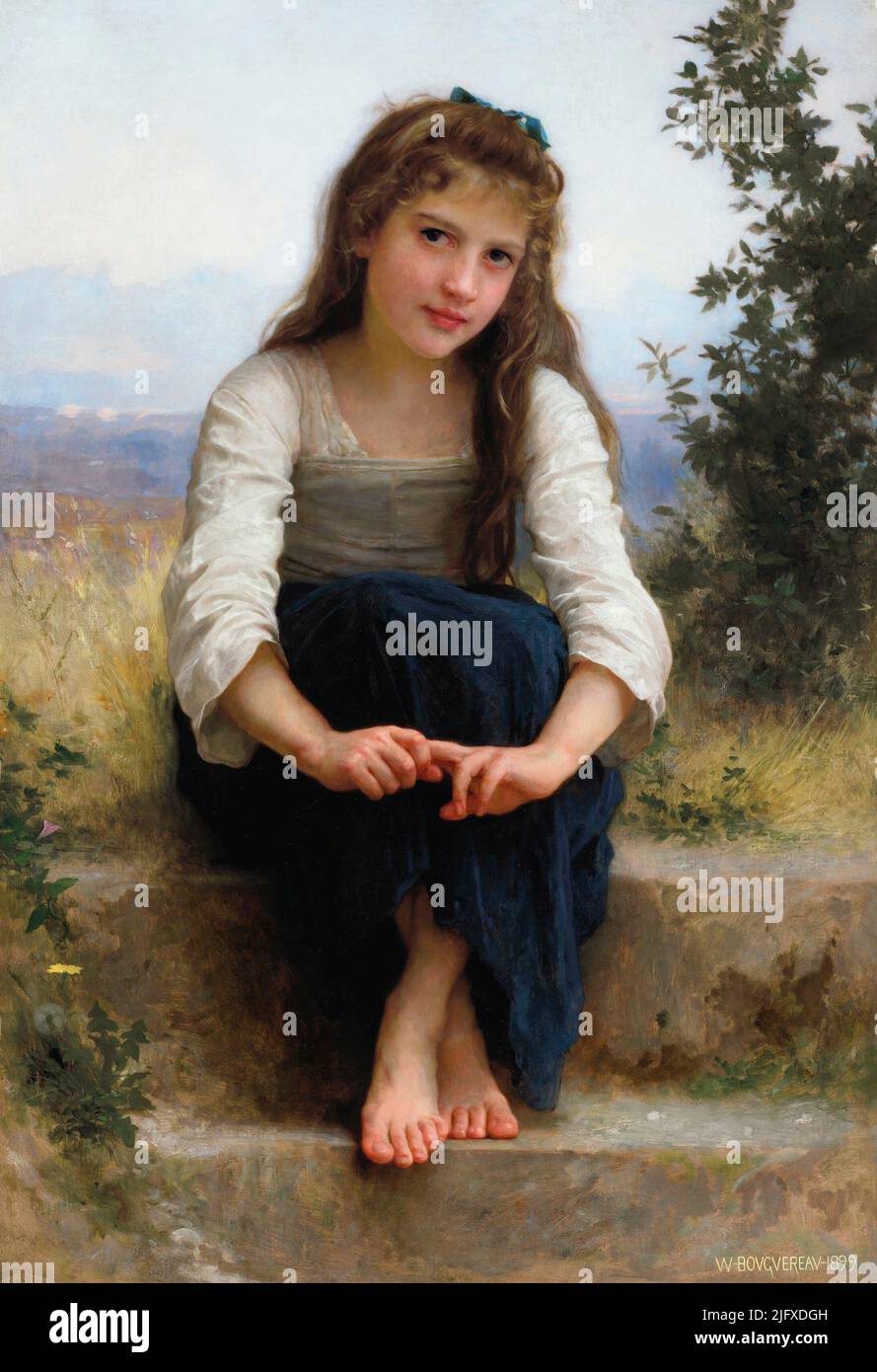 Rêverie (1899) oil painting by William-Adolphe Bouguereau Stock Photo