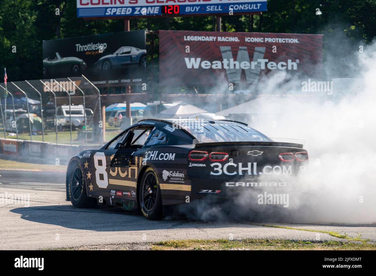 Elkhart Lake, WI, USA. 3rd July, 2022. Tyler Reddick wins the NASCAR Cup Series for the Kwik Trip 250 presented by JOCKEY made in America in Elkhart Lake, WI, USA. (Credit Image: © Walter G. Arce Sr./ZUMA Press Wire) Stock Photo