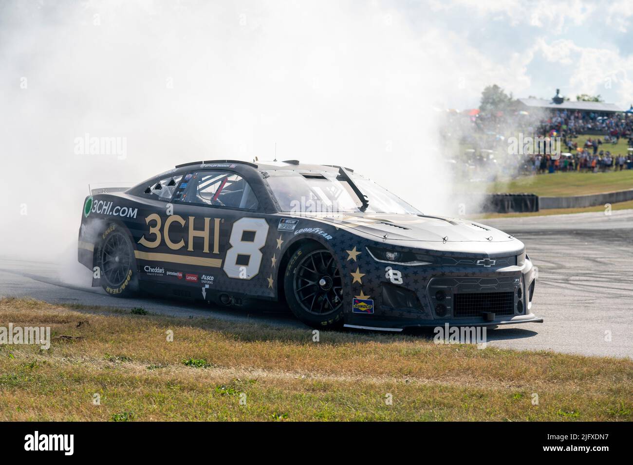 Elkhart Lake, WI, USA. 3rd July, 2022. Tyler Reddick wins the NASCAR Cup Series for the Kwik Trip 250 presented by JOCKEY made in America in Elkhart Lake, WI, USA. (Credit Image: © Walter G. Arce Sr./ZUMA Press Wire) Stock Photo