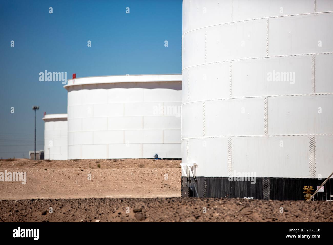 Oil Tank Farm in West Texas Stock Photo Alamy