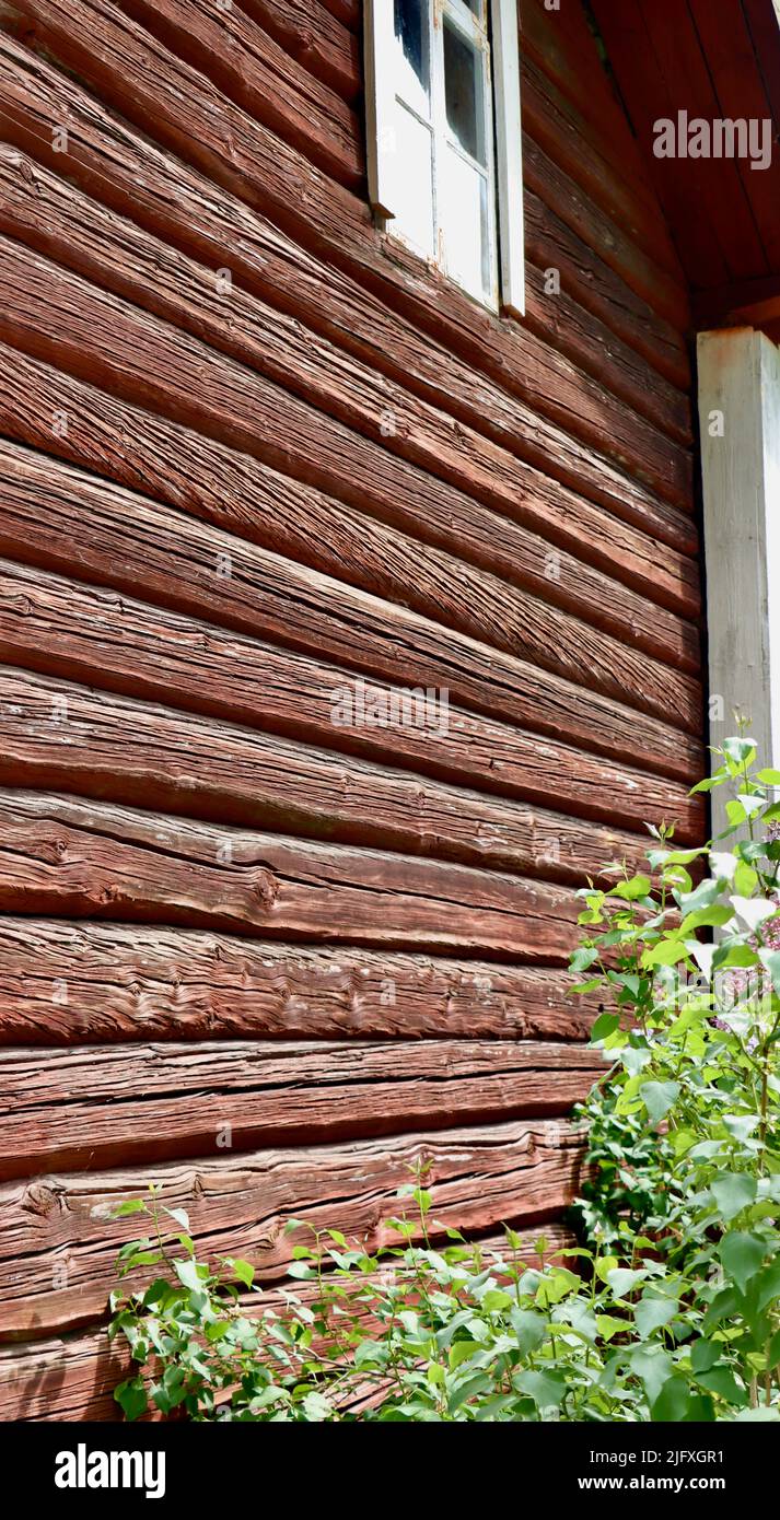 Old log building in Uukuniemi in Eastern Finland in June 2022 Stock Photo