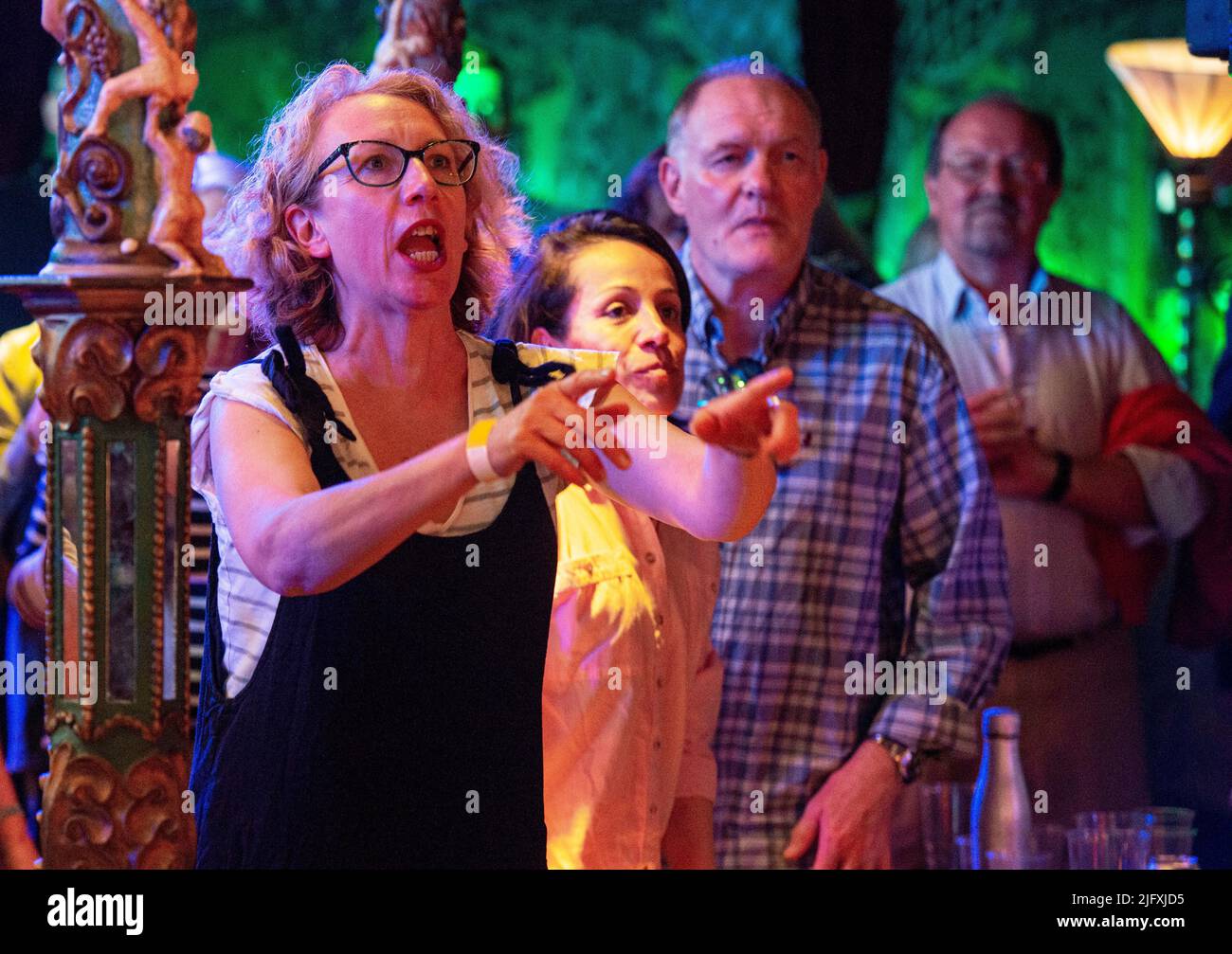 Harrogate, 5th July 2022. The Gipsy Queens playing a live give in the Spiegeltent as part of The Harrogate Festival in froont of a very lively audience. Picture Credit: ernesto rogata/Alamy Live News Stock Photo