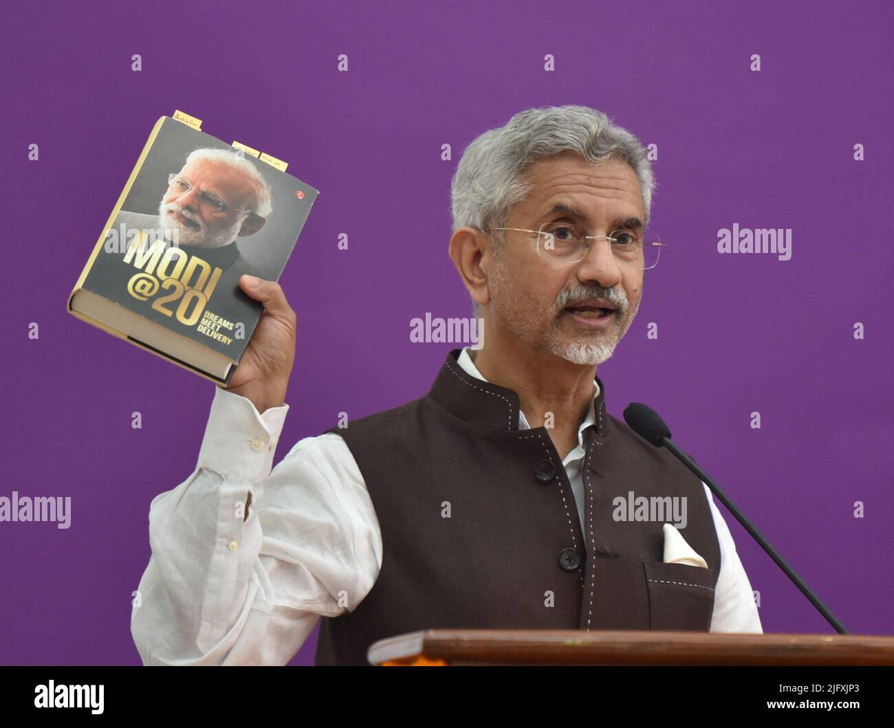 New Delhi, India. 05th July, 2022. NEW DELHI, INDIA - JULY 5: External Affairs Minister S. Jaishankar, addressing prof. and Students University of Delhi is organizing discussion on “Modi @ 20: Dreams Meet Delivery” in the Convention Hall, University of Delhi on July 5, 2022 in New Delhi, India. (Photo by Sonu Mehta/Hindustan Times/Sipa USA) Credit: Sipa USA/Alamy Live News Stock Photo