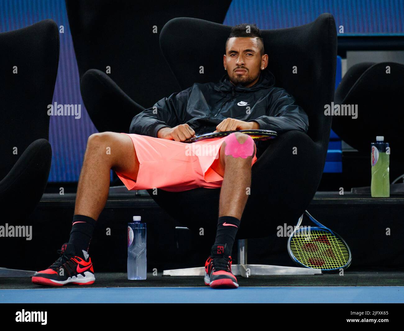 Rafa Nadal, Novak Djokovic, Tomas Berdych, Lucas Pouille, Lleyton Hewitt, Milos Raonic and Dominic Thiem head up a night of Tie Break 10s Stock Photo