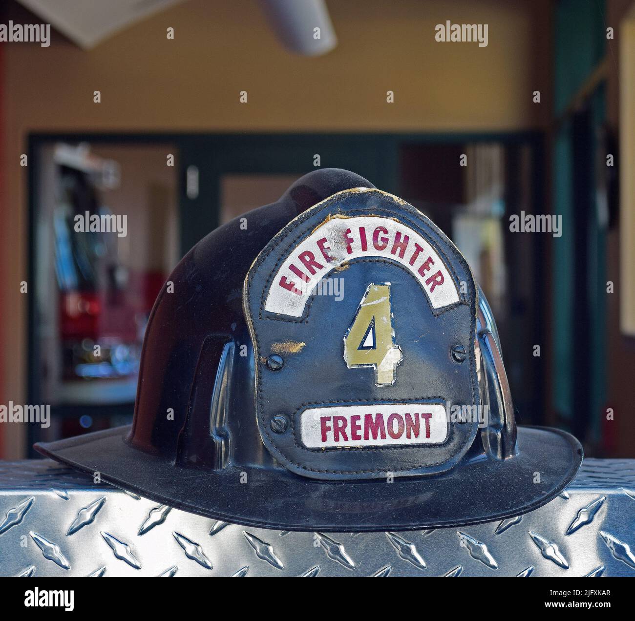 Fremont firefighter hat #4, Historic Niles District of Fremont, California Stock Photo