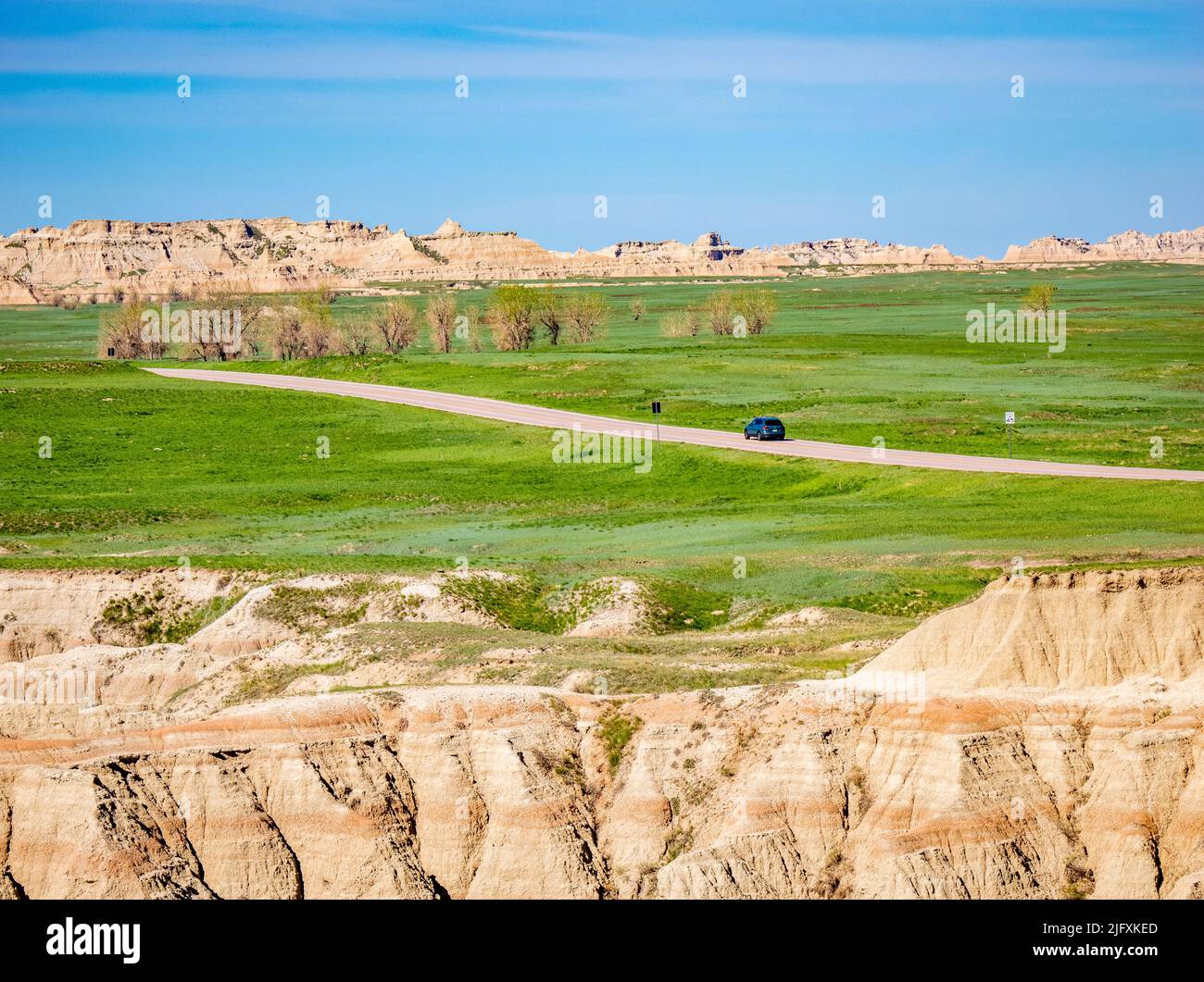 Badlands Loop Road in the Big Badlands Overlook area near the Northeast Entrance in Badlands