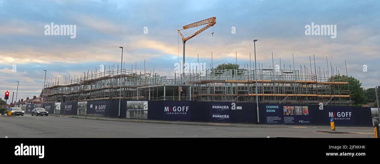 McGoff building Site, on Knutsford Road ,Grappenhall, Warrington, Cheshire, England, UK, WA4 2WA Stock Photo
