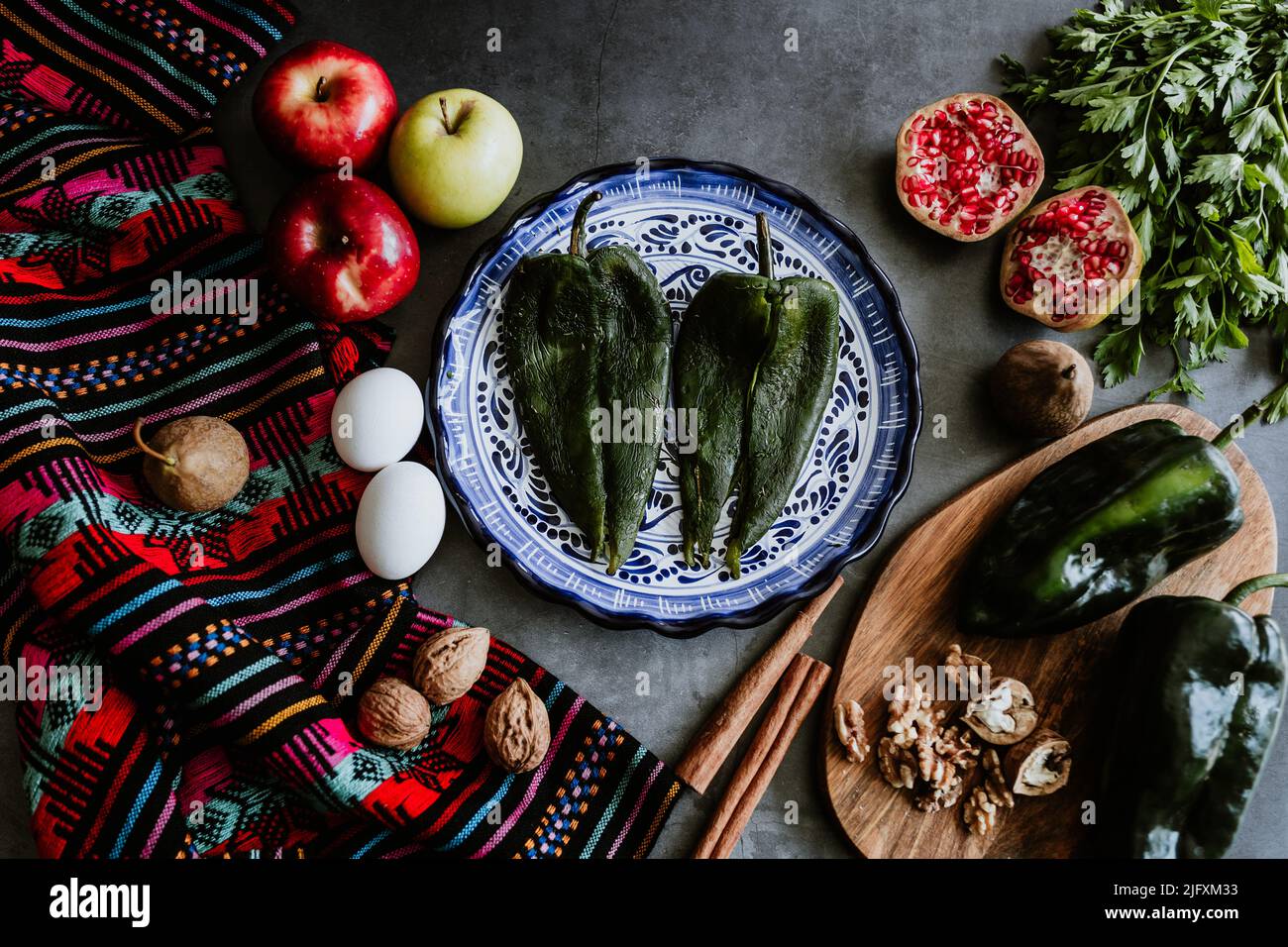 mexican ingredients to cook chiles en nogada recipe with Poblano chili ...