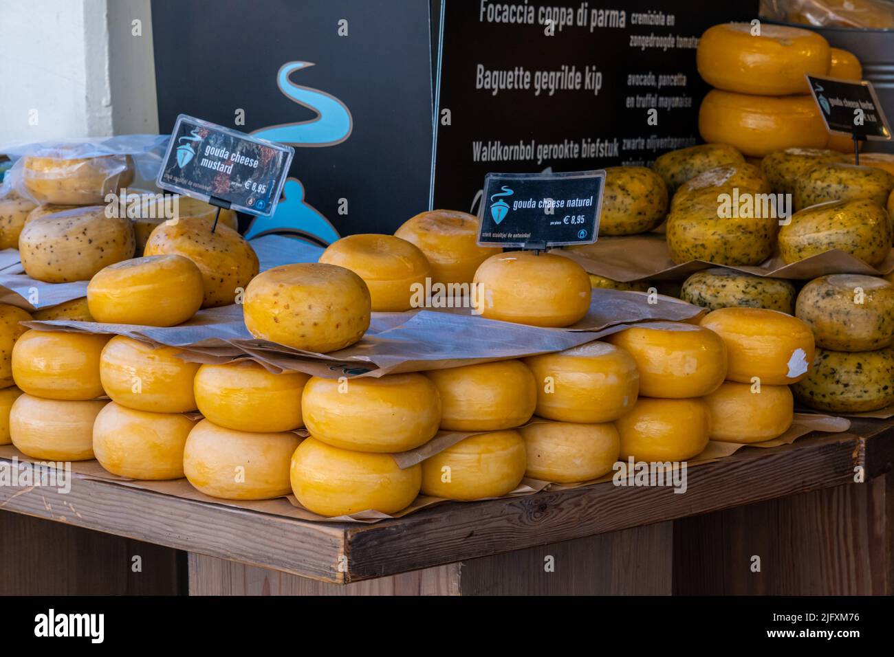 Amsterdam, The Netherlands 21 June 2022 Gouda cheese store in