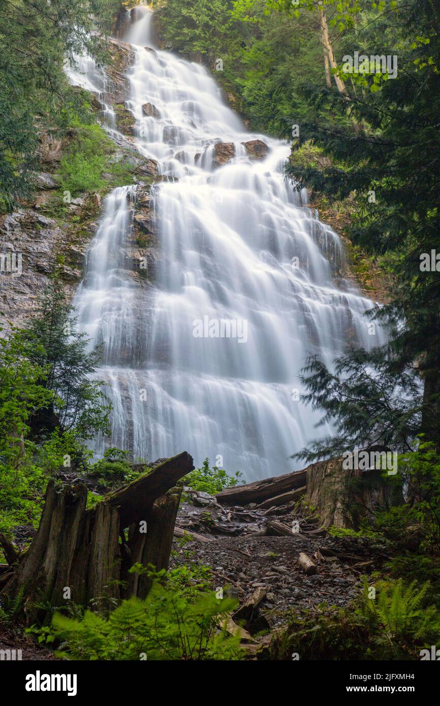 Bridal Veil Falls Provincial Park is located on the TransCanada Highway just east of Rosedale