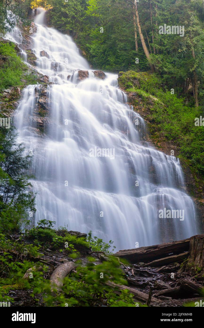 Bridal Veil Falls Provincial Park is located on the TransCanada Highway just east of Rosedale