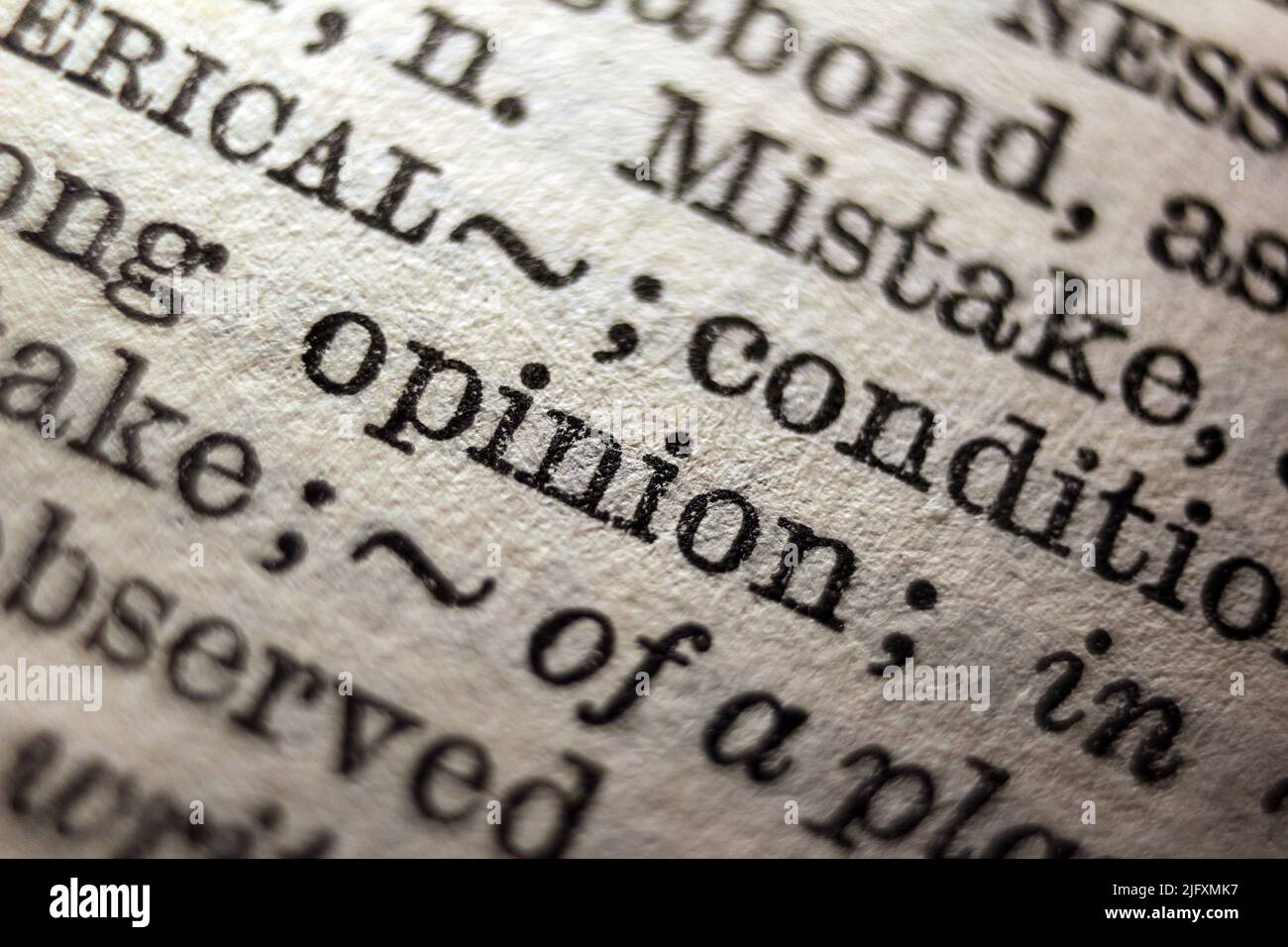 Definition of word opinion on dictionary page, close-up close-up Stock ...