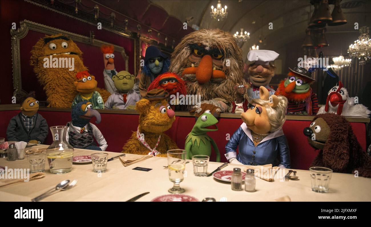 MUPPETS GROUPE SCENE, MUPPETS MOST WANTED, 2014 Stock Photo