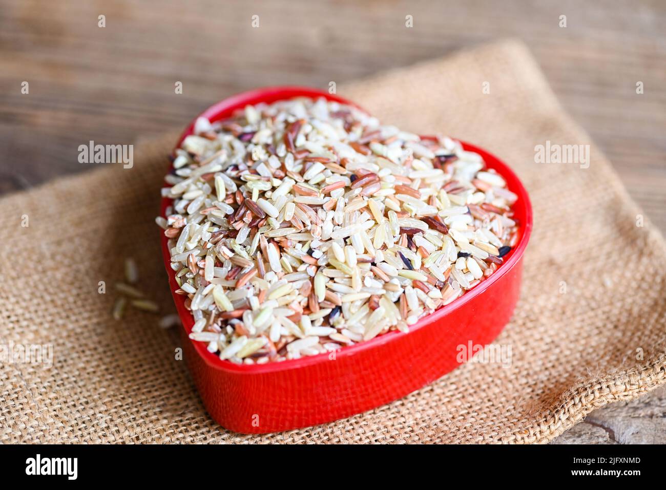heart rice , brown rice on the sack , various color mixed thai rice for ...