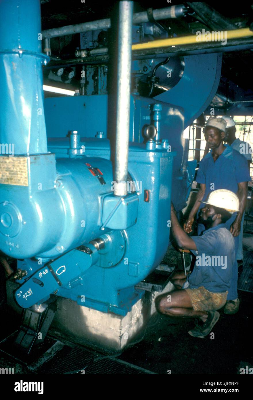 Palm oil factory in Sierra Leone West Africa 1978 Stock Photo