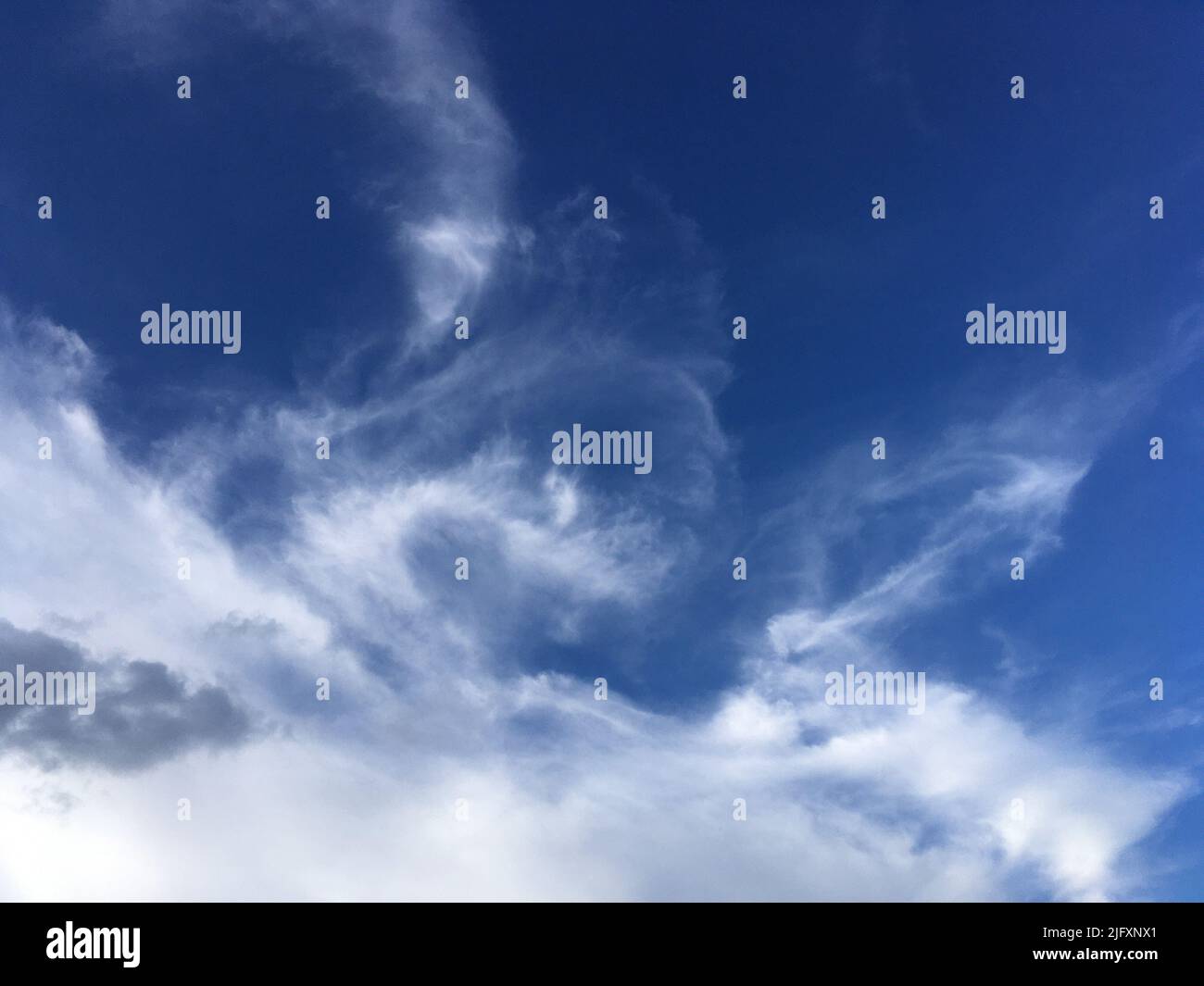 The white cloud and blue sky in springtime Stock Photo