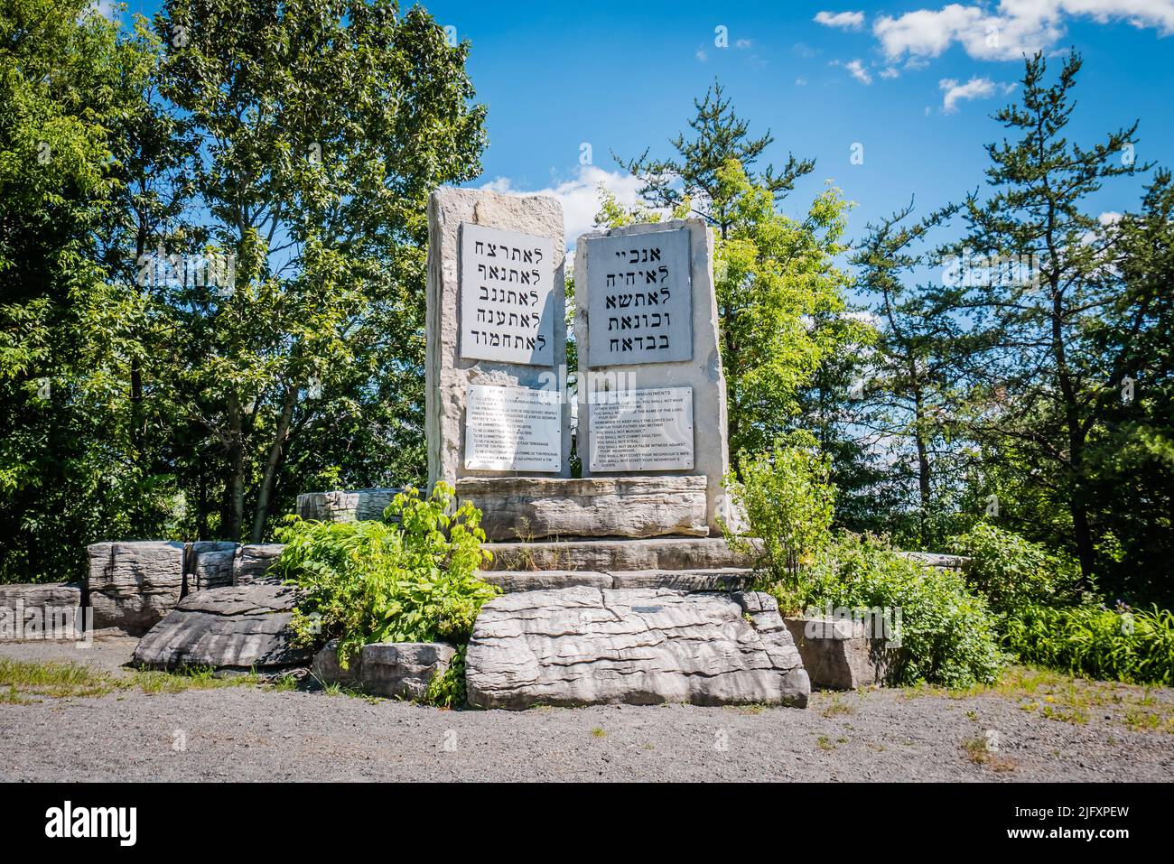 Sudbury, Ontario is home to the Grotto of Our Lady of Lourdes originally built in 1907 by Frédéric Romanet du Caillaud. Recently restored and expanded Stock Photo