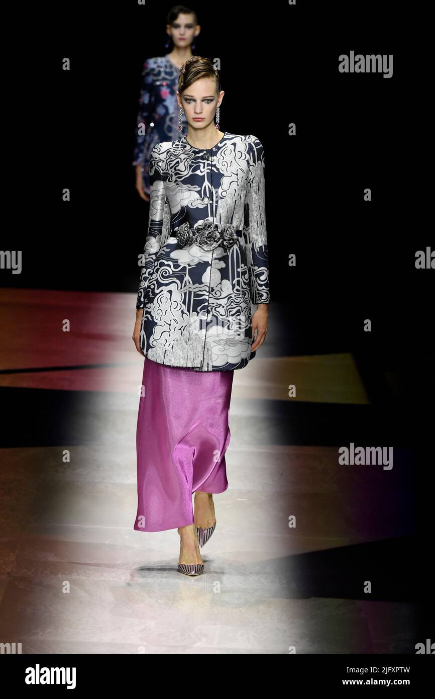 Paris, France, July 5 2022, A model walks on the runway at the