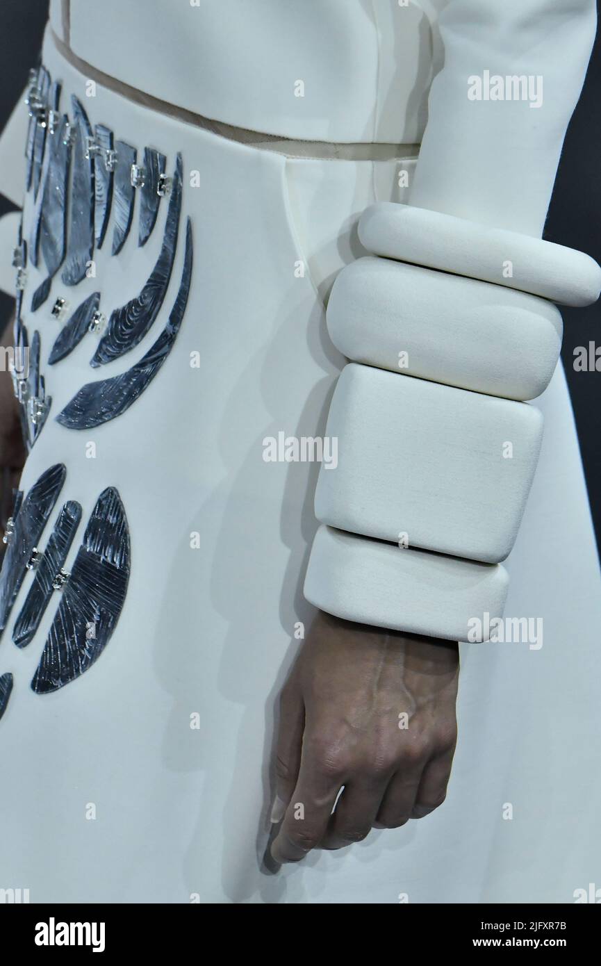 Paris, France, July 5 2022. A model walks on the runway at the Stephane