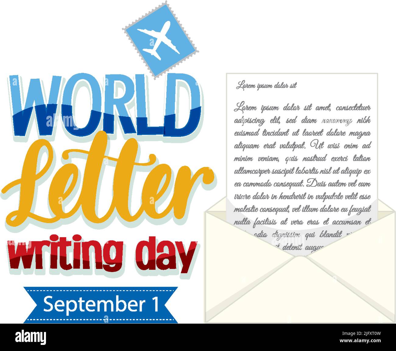 World Letter Writing Day Banner Design illustration Stock Vector Image