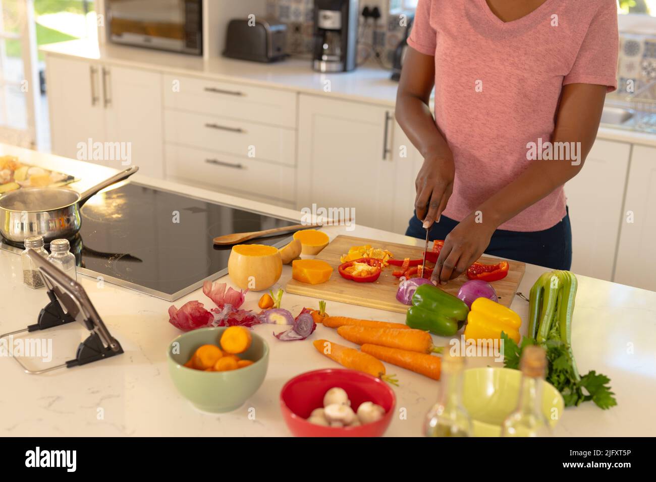 Young Woman Cooking Kitchen Stock Photo 427199368