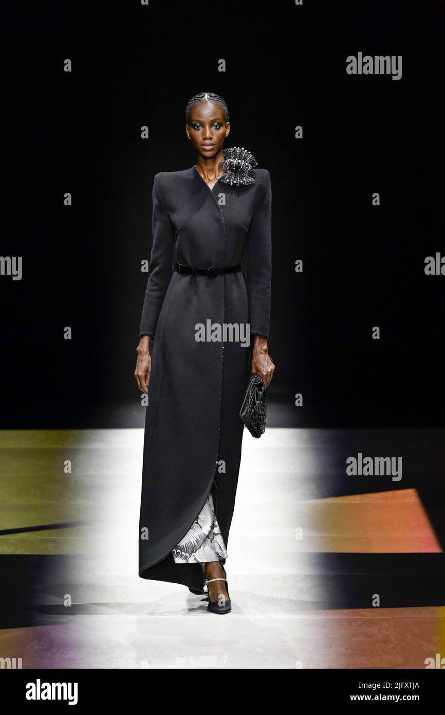 Paris, France, July 5 2022, A model walks on the runway at the