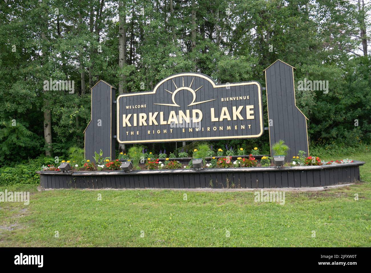 kirkland lake is a small town know for gold mining back in the 1900, in ontario, canada Stock Photo
