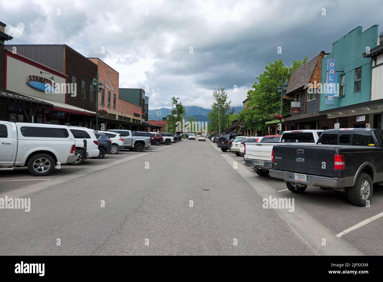 Whitefish, Montana 6192022 Street scene of city's downtown