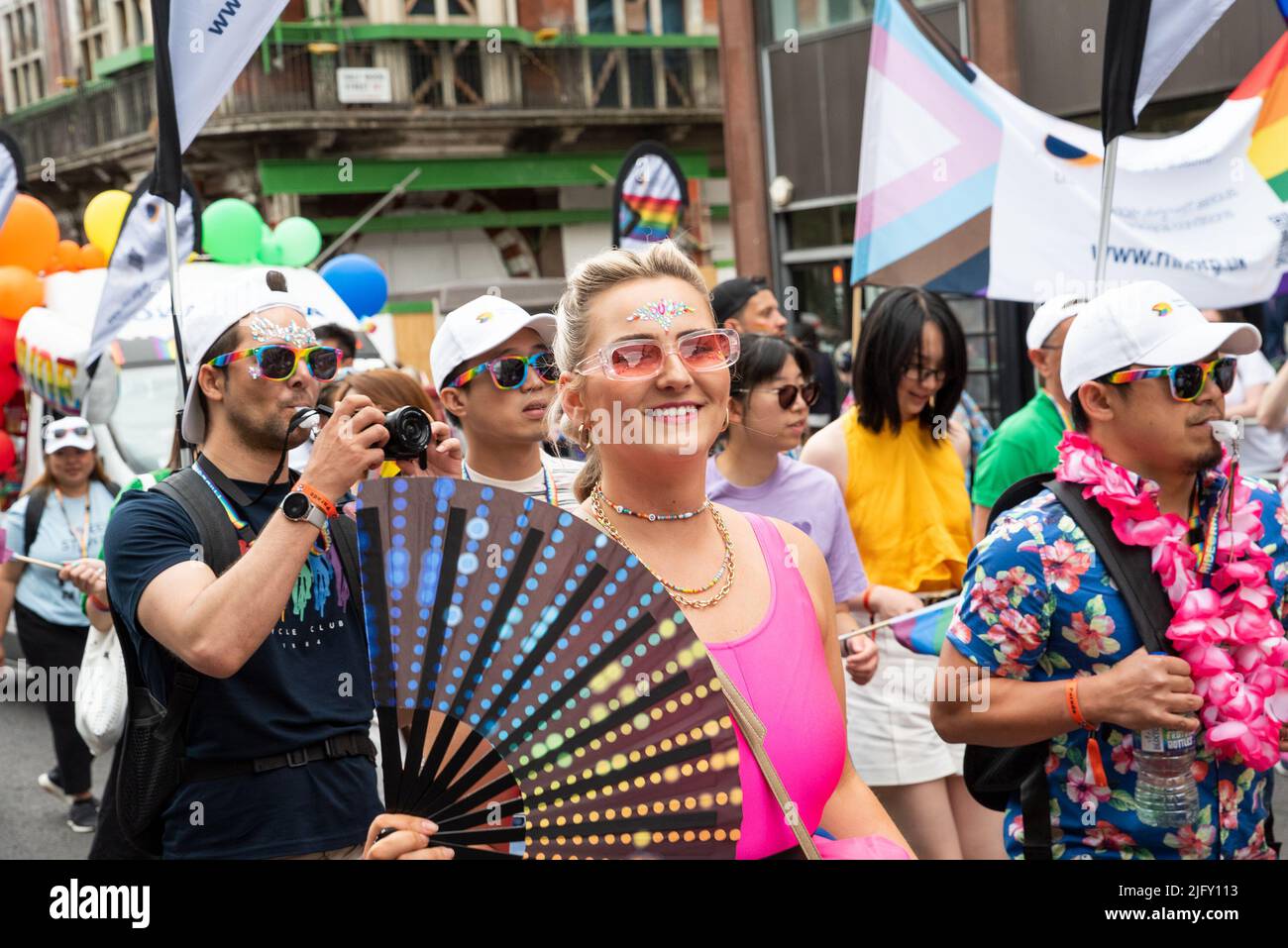 Piccadilly, London, UK. 2nd July 2022. London Pride March 2022. Celebrating 50 Years of Pride in the UK and following the same central London route taken in 1972. Credit: Stephen Bell/Alamy Stock Photo