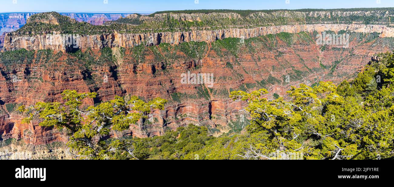 Oza Butte Across The Transept From Bright Angel Trail, Grand Canyon National Park, Arizona, USA Stock Photo