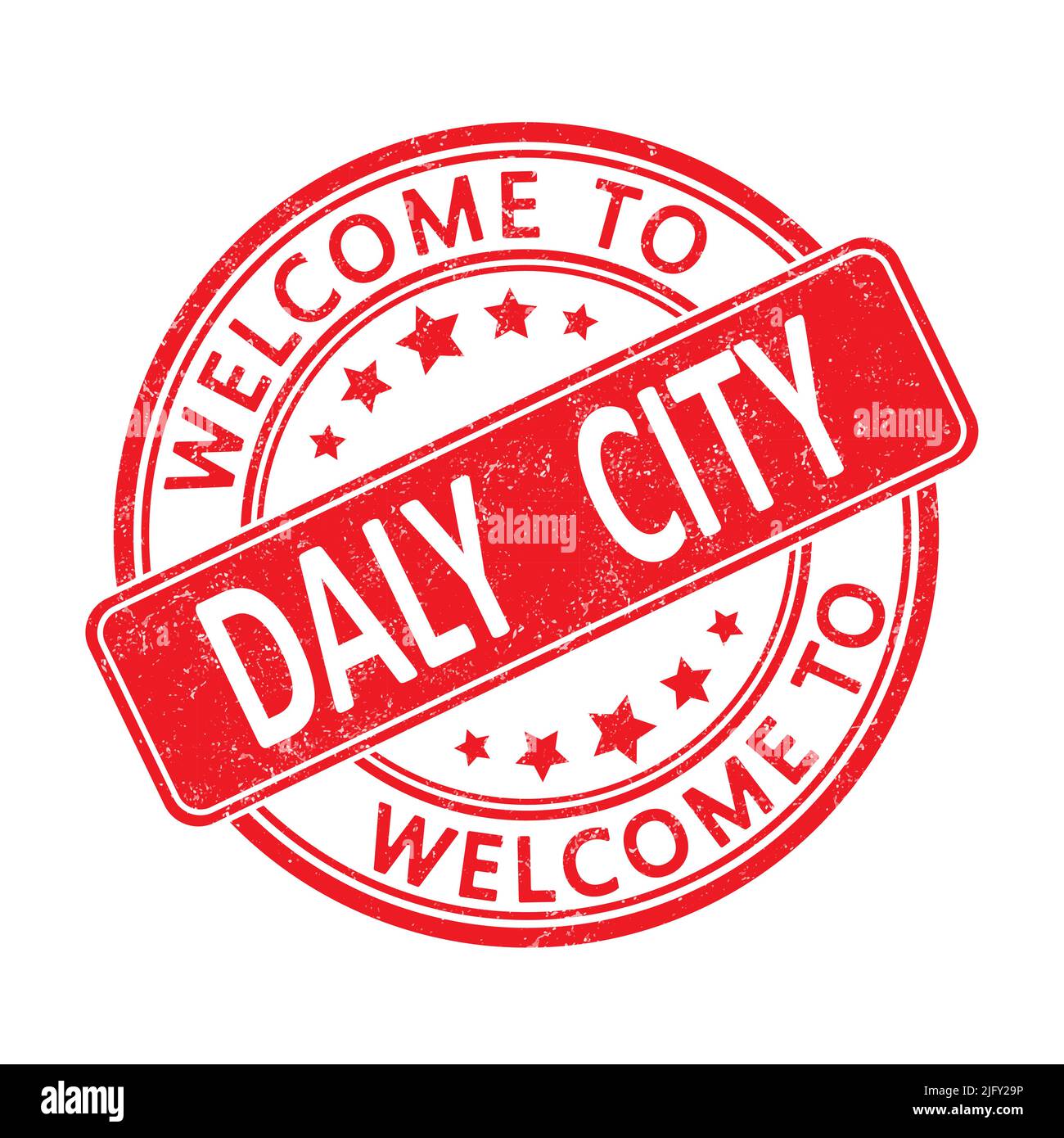 to Daly City. Impression of a round stamp with a scuff. Flat