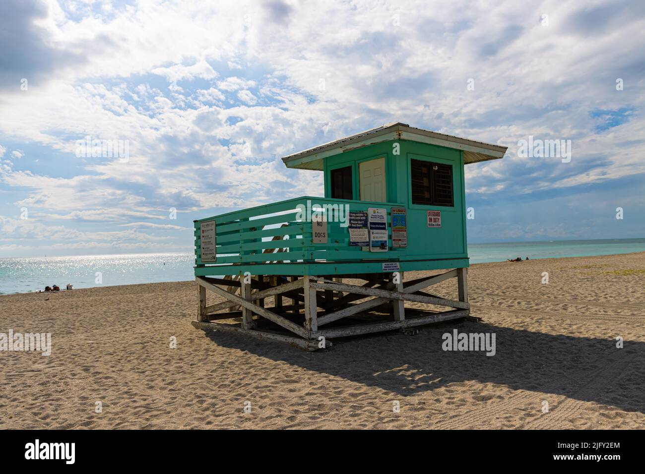 Colorful Lifeguard Stand on Venice Beach, Venice, Florida, USA Stock Photo
