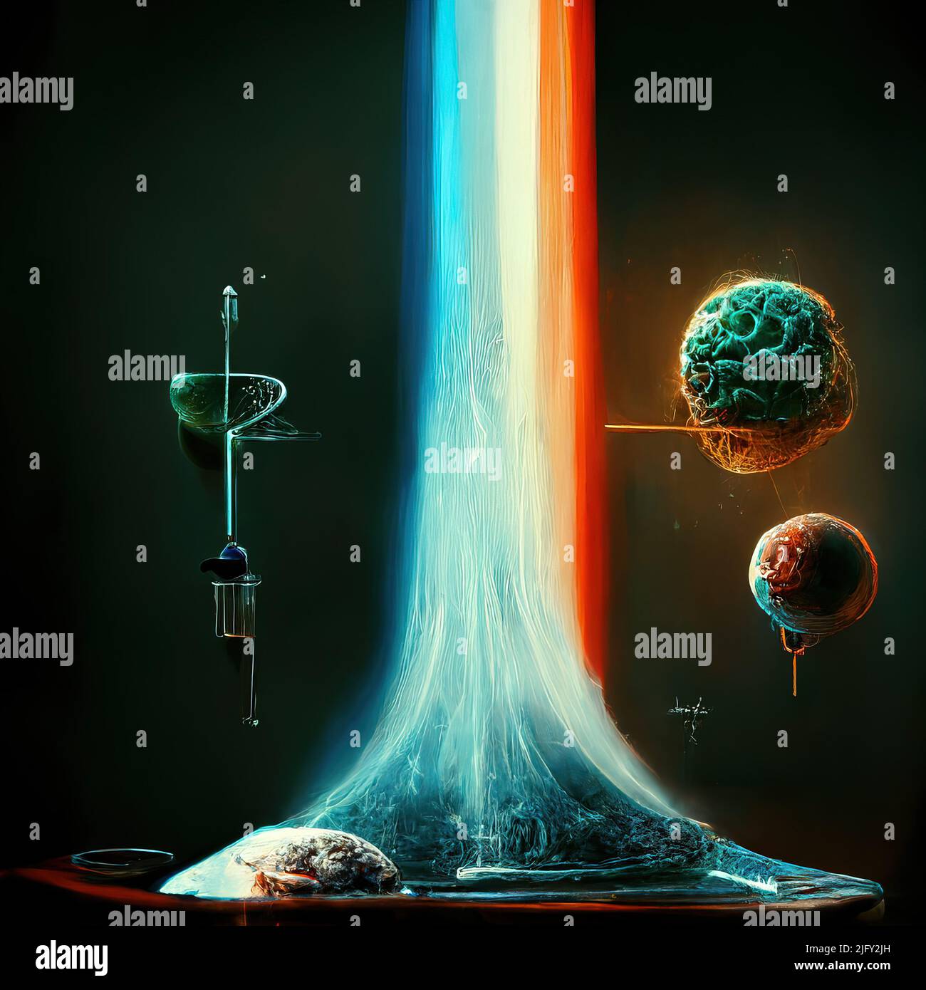 Scientific exploration, conceptual illustration Stock Photo Alamy