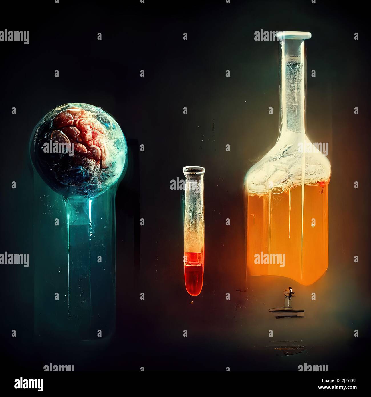 Scientific exploration, conceptual illustration Stock Photo Alamy
