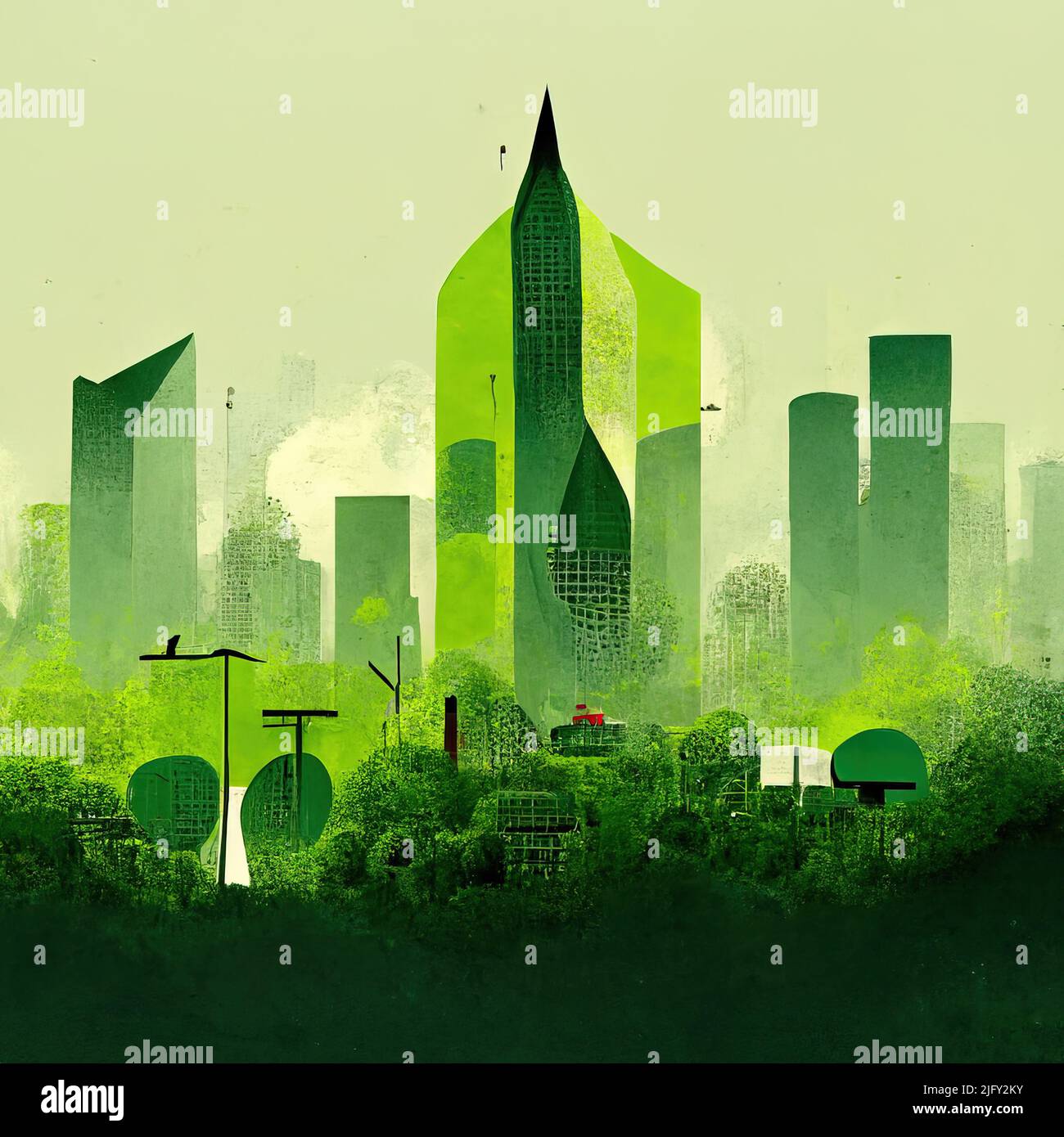 Green cities, illustration Stock Photo Alamy