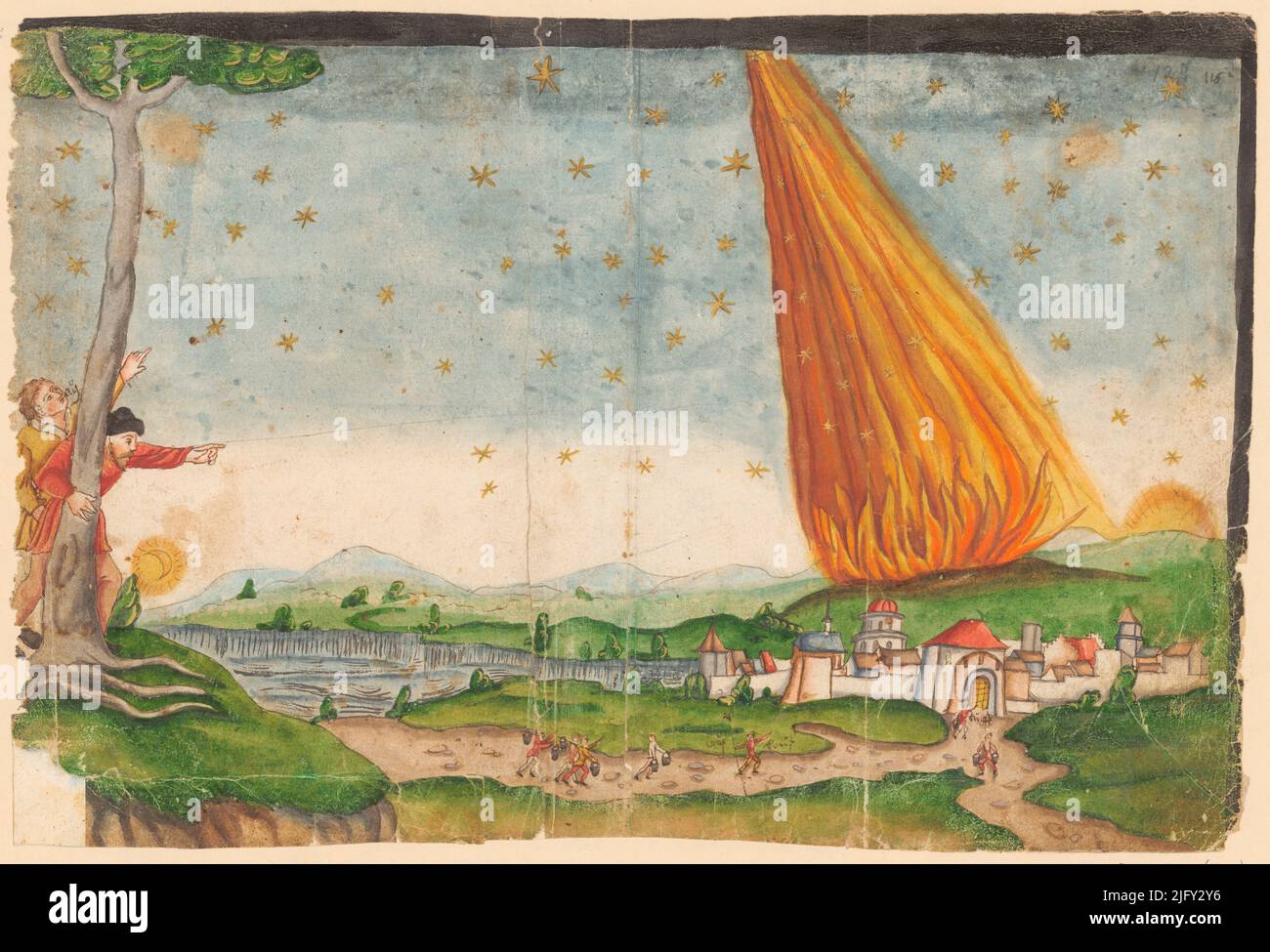 Meteorite impact 16th century illustration Stock Photo Alamy Meteorite impact 16th century illustration Stock Photo Alamy