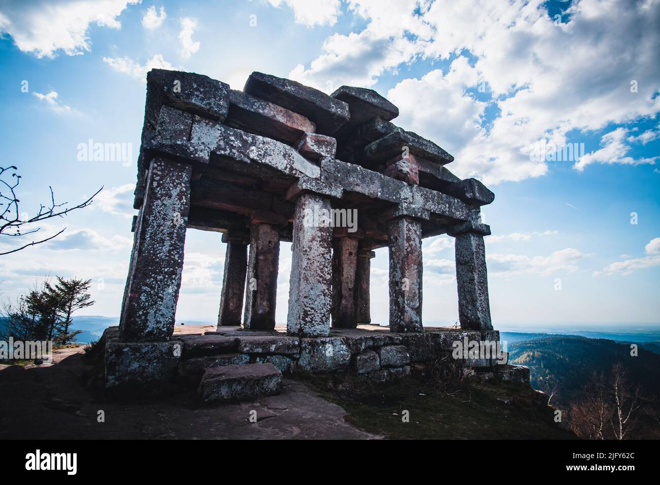 XIX century Celtic temple of the Donon in Vosges du Nord, France Stock Photo