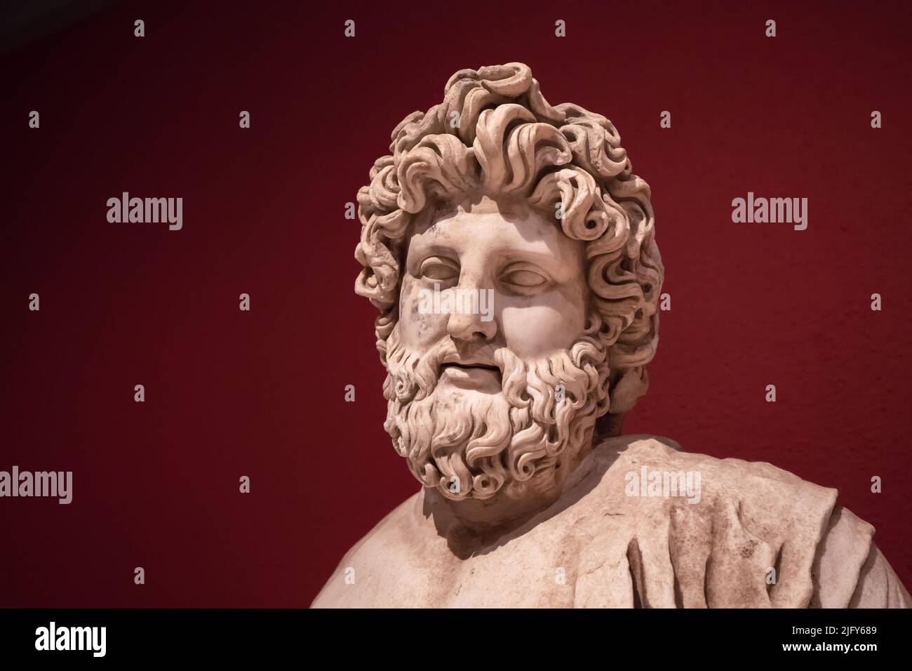 Portrait of a Statue of the Greek god of healthcare, medicine and
