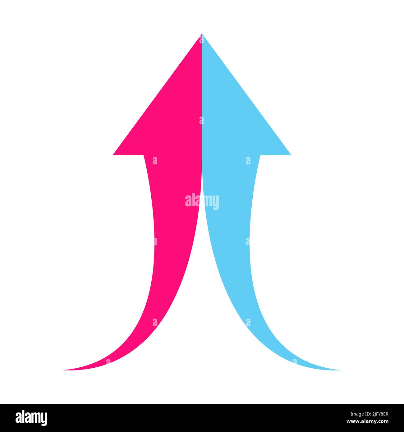 two arrows merging icon vector  collaboration, partnership, alliance, joining and growth concept for graphic design, logo, website, social media, mobi Stock Vector