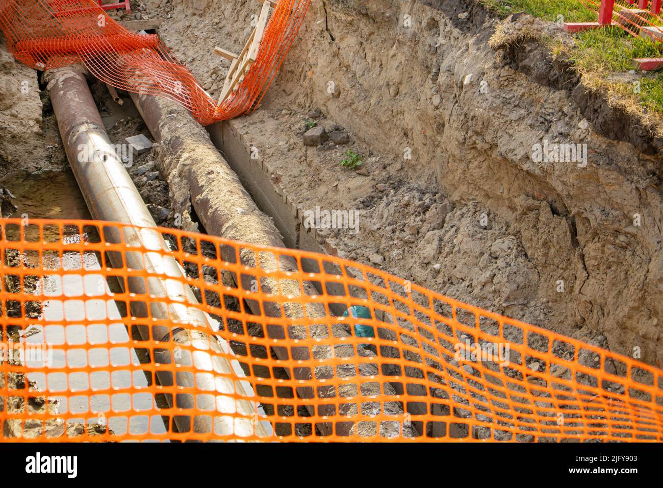 Repair of the heating plant system with the laying of new underground