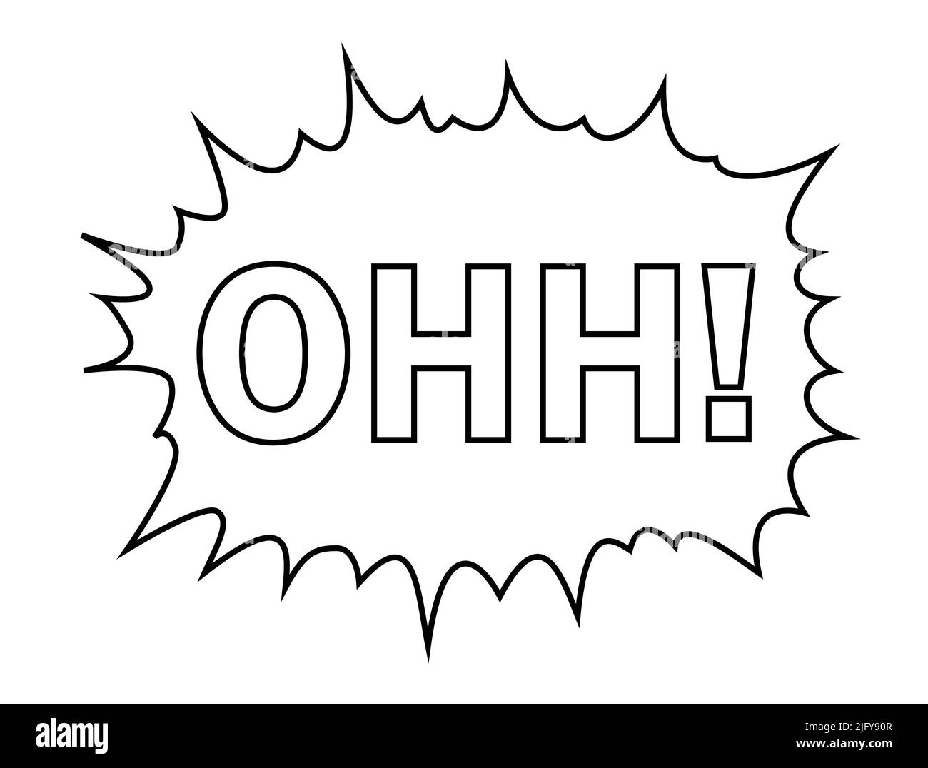 OHH!. text positive motivational words with white background Stock Vector