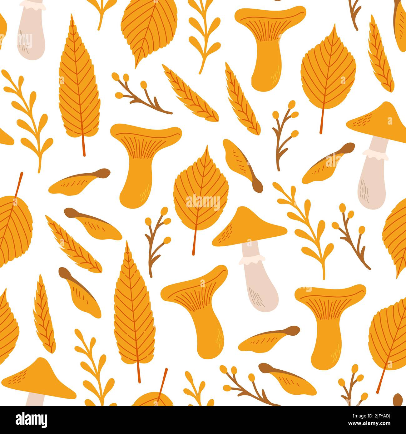 Autumn leaves and branches seamless pattern vector Stock Vector Image ...