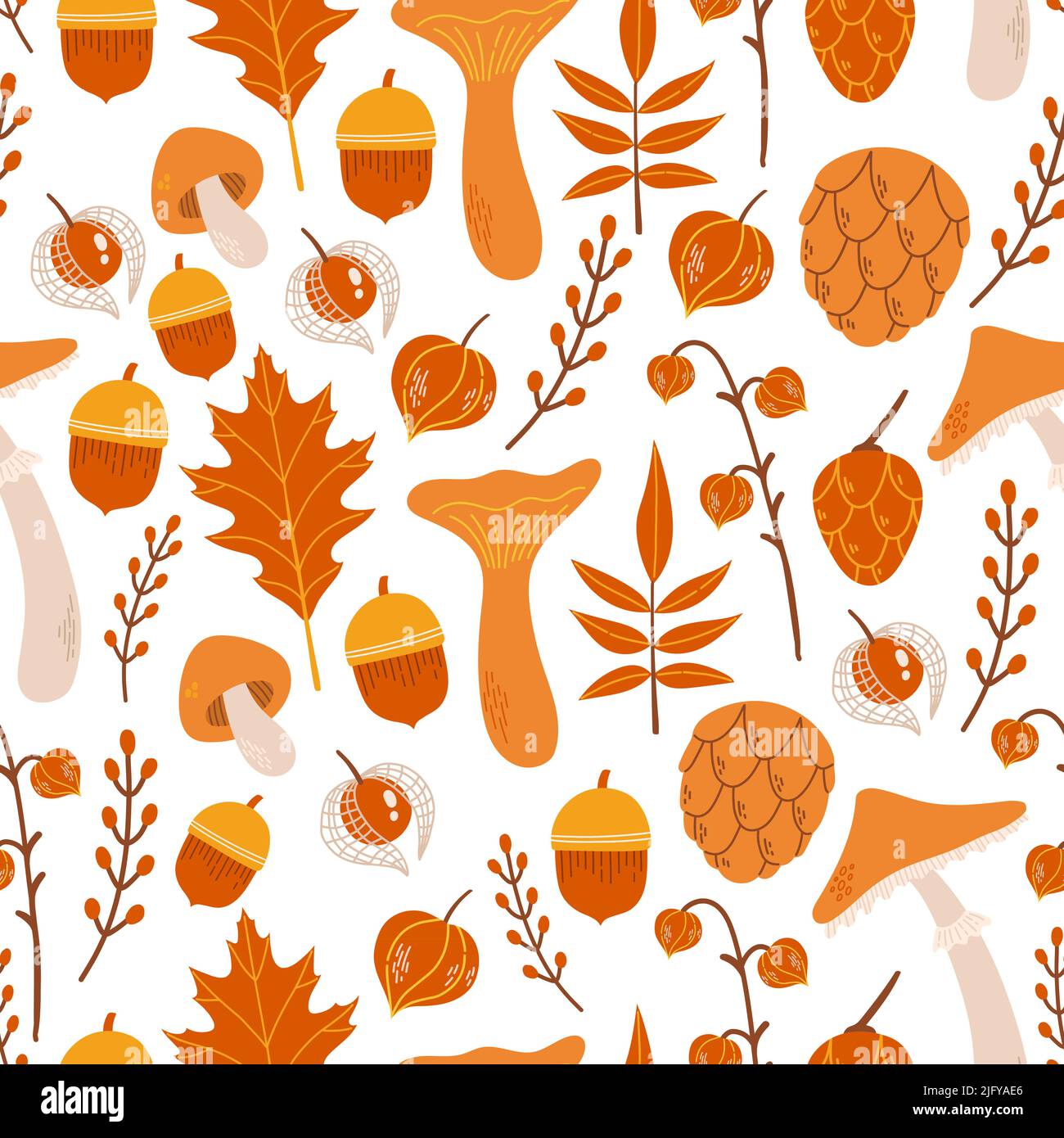 Autumn leaves and branches seamless pattern vector Stock Vector Image ...