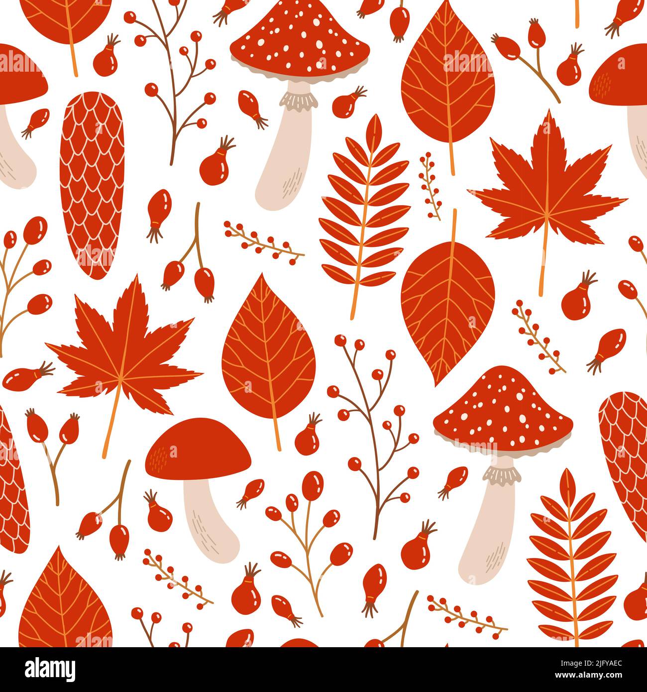 Autumn leaves and branches seamless pattern vector Stock Vector Image ...