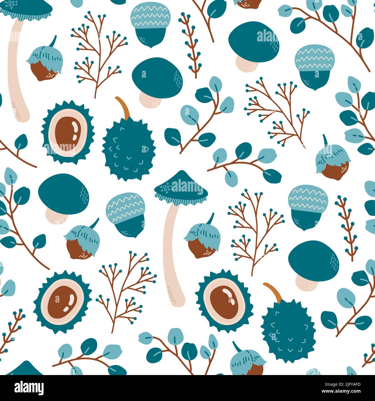 Autumn leaves and branches seamless pattern vector Stock Vector Image ...