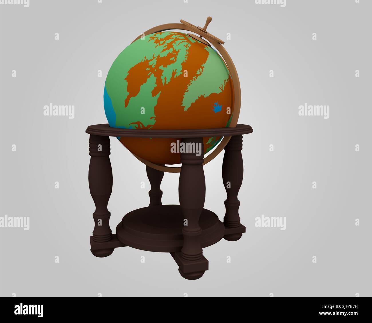 3d render of Geographical globe of planet Standing Earth Stock Photo
