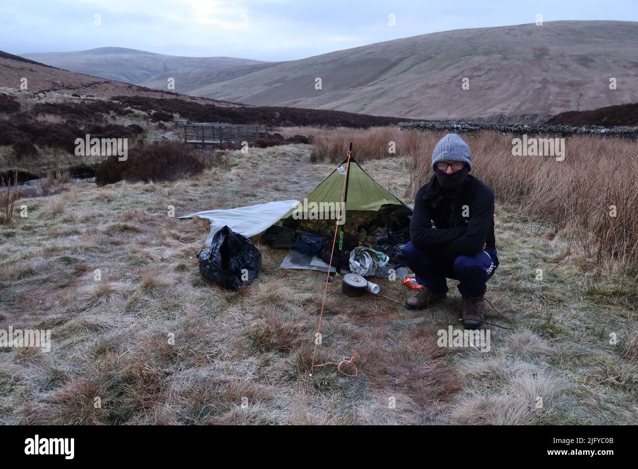 Wild camping with The Rab Silwing Tarp. The Cumbria Way Longdistance