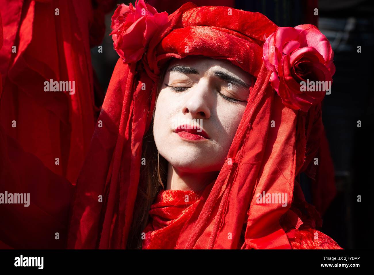 The Red Brigade at the Extinction Rebellion demonstration, at Oxford
