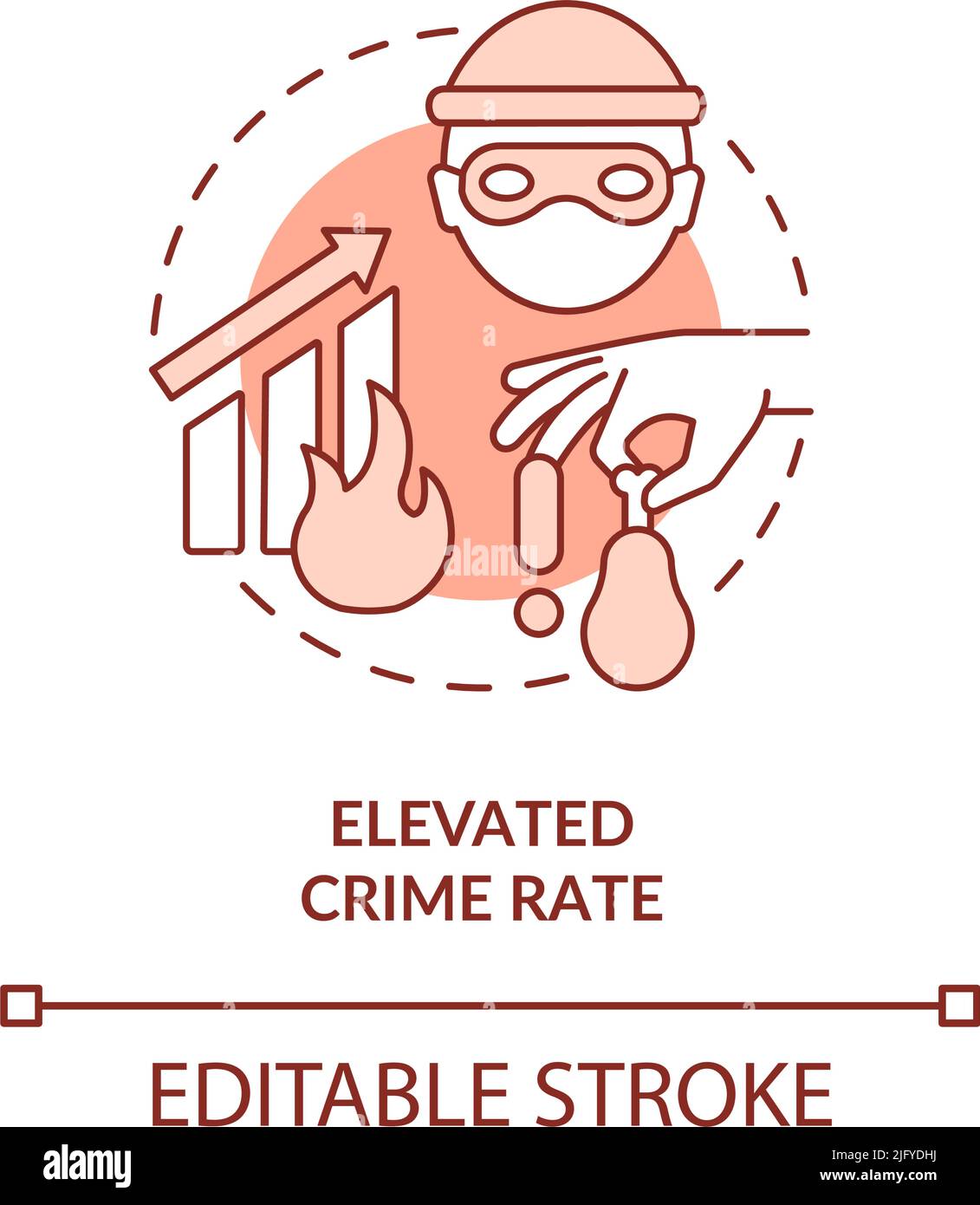 Elevated crime rate terracotta concept icon Stock Vector Image & Art ...