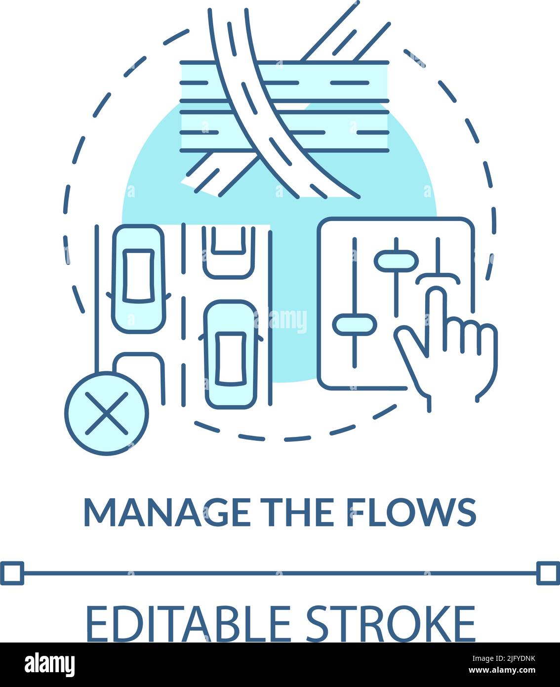 Manage flows turquoise concept icon Stock Vector Image & Art - Alamy